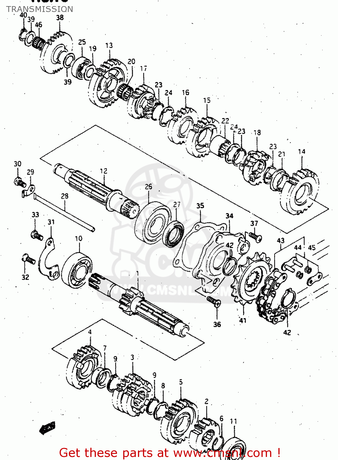 TRANSMISSION RGV250 1991 (M) (E01 E02 E04 E21 E22 E24 E34)