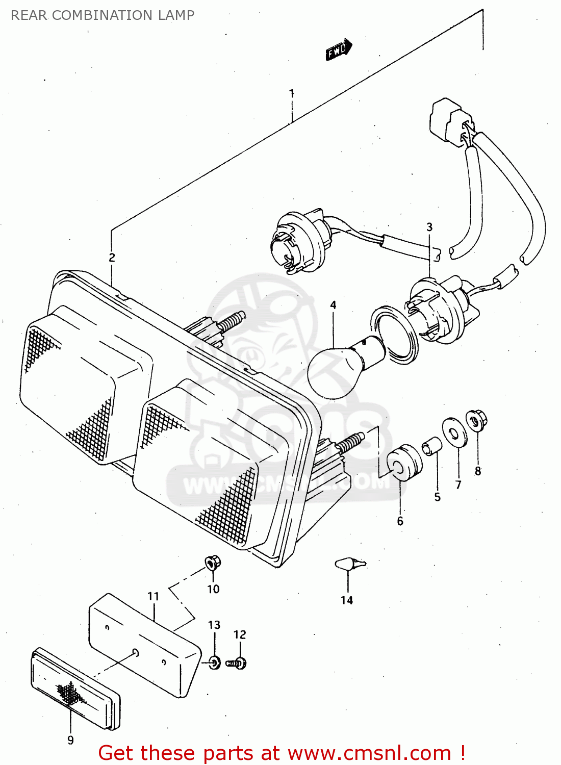 REAR COMBINATION LAMP RGV250 1991 (M) (E01 E02 E04 E21 E22 E24 E34)