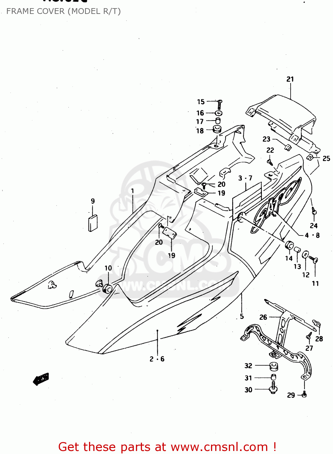 FRAME COVER (MODEL R/T) RGV250 1991 (M) (E01 E02 E04 E21 E22 E24 E34)