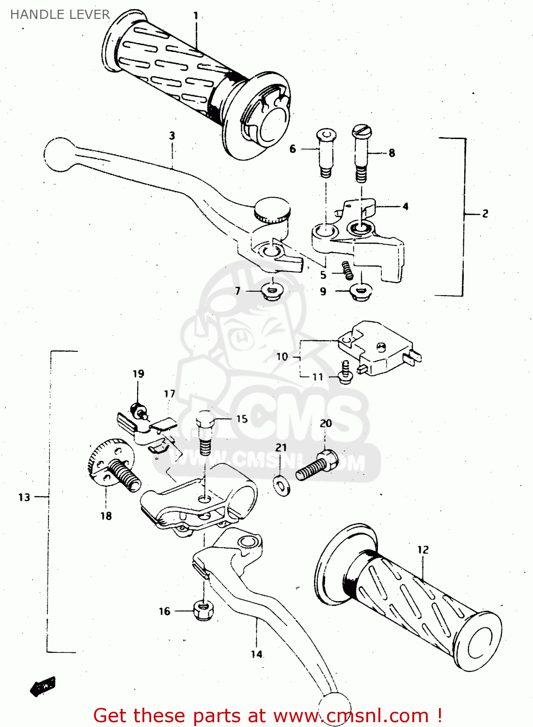 HANDLE LEVER RGV250 1991 (M) (E01 E02 E04 E21 E22 E24 E34)