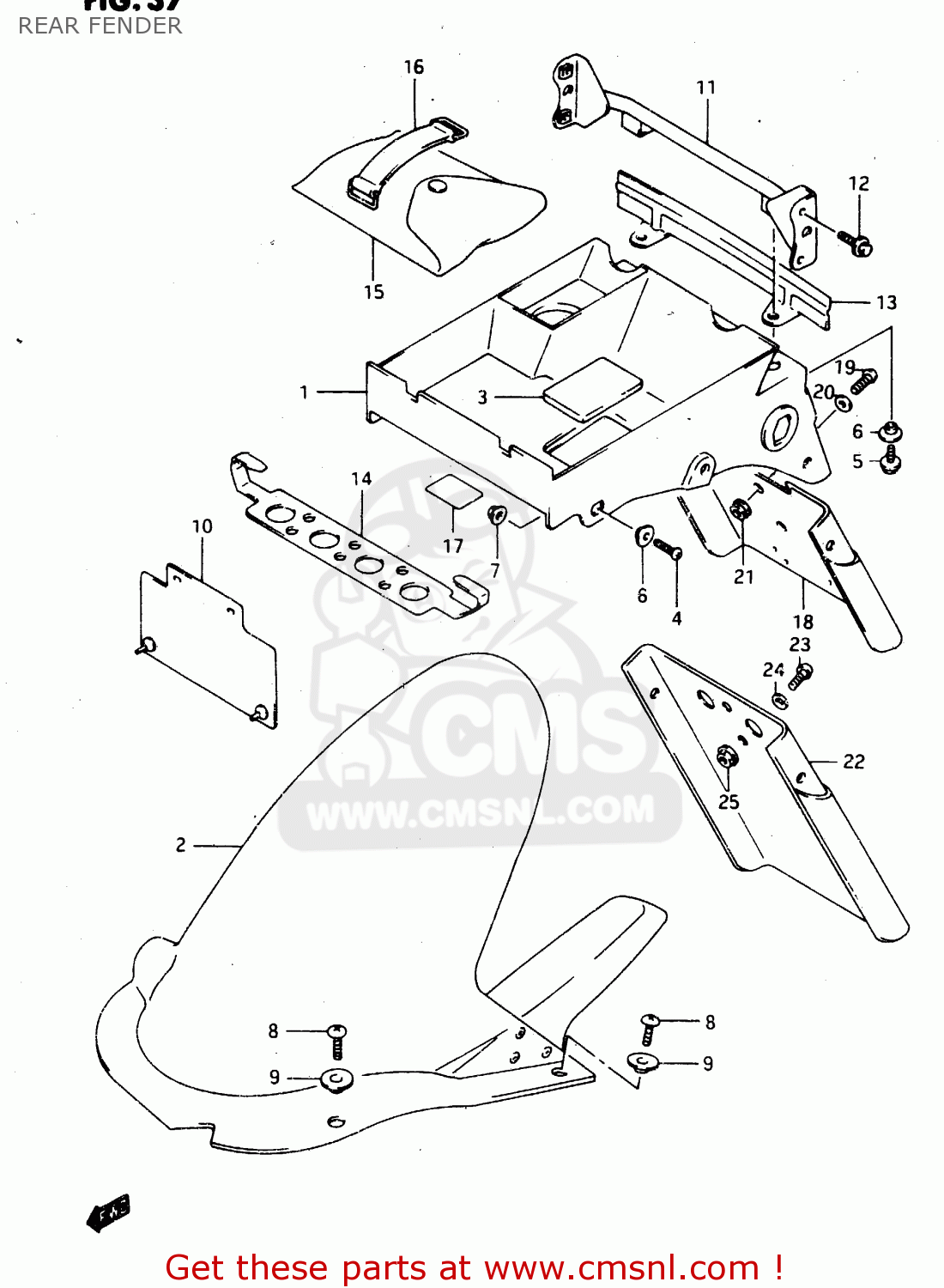 REAR FENDER RGV250 1991 (M) (E01 E02 E04 E21 E22 E24 E34)