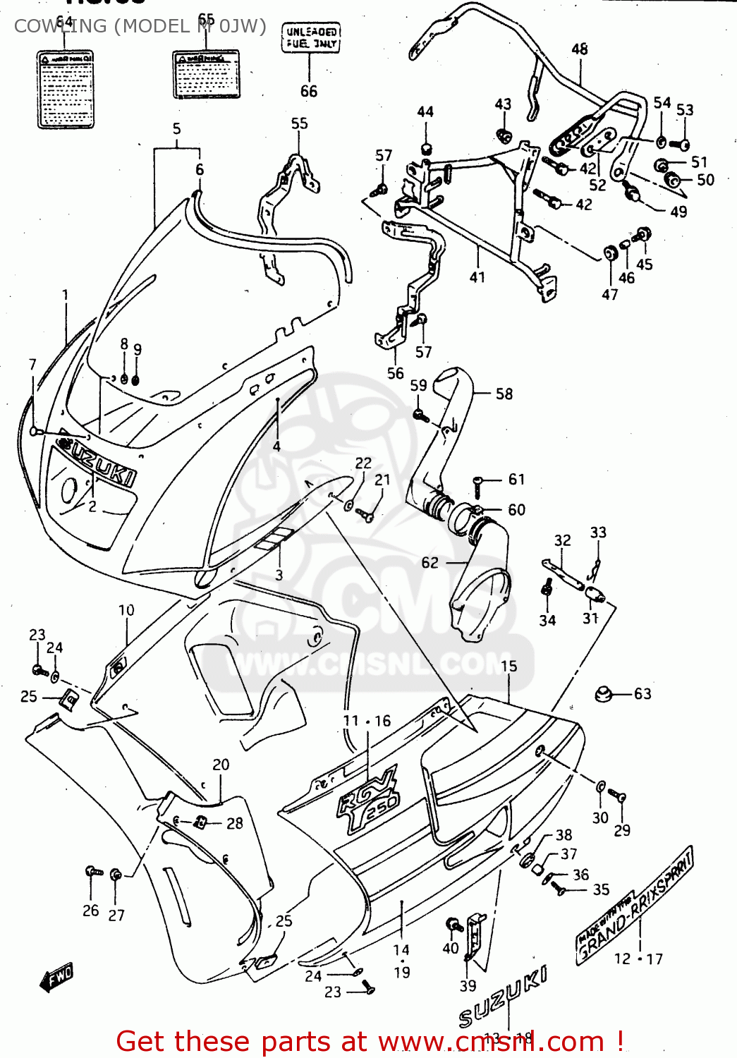 COWLING (MODEL M 0JW) RGV250 1991 (M) (E01 E02 E04 E21 E22 E24 E34)