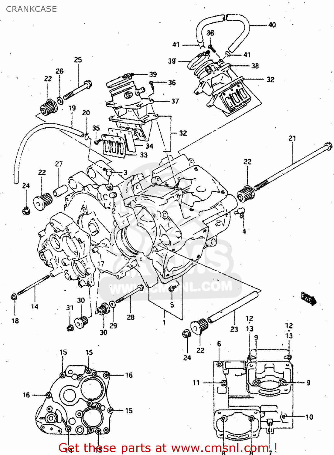 CRANKCASE RGV250 1991 (M) (E01 E02 E04 E21 E22 E24 E34)