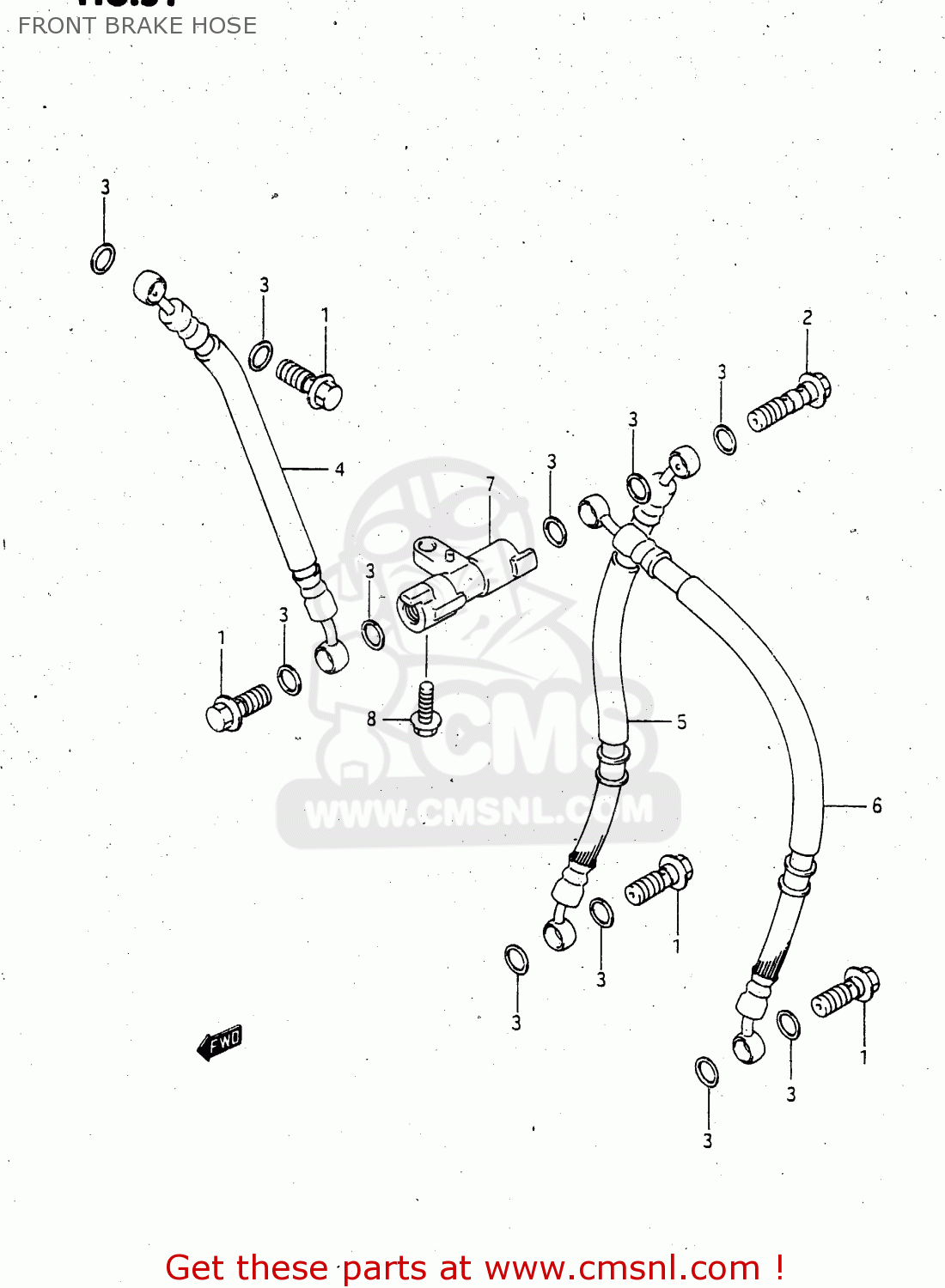 FRONT BRAKE HOSE RGV250 1991 (M) (E01 E02 E04 E21 E22 E24 E34)