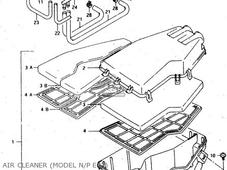 AIR CLEANER (MODEL N/P E22) - RGV250 1991 (M) (E01 E02 E04 E21 E22 E24 E34)