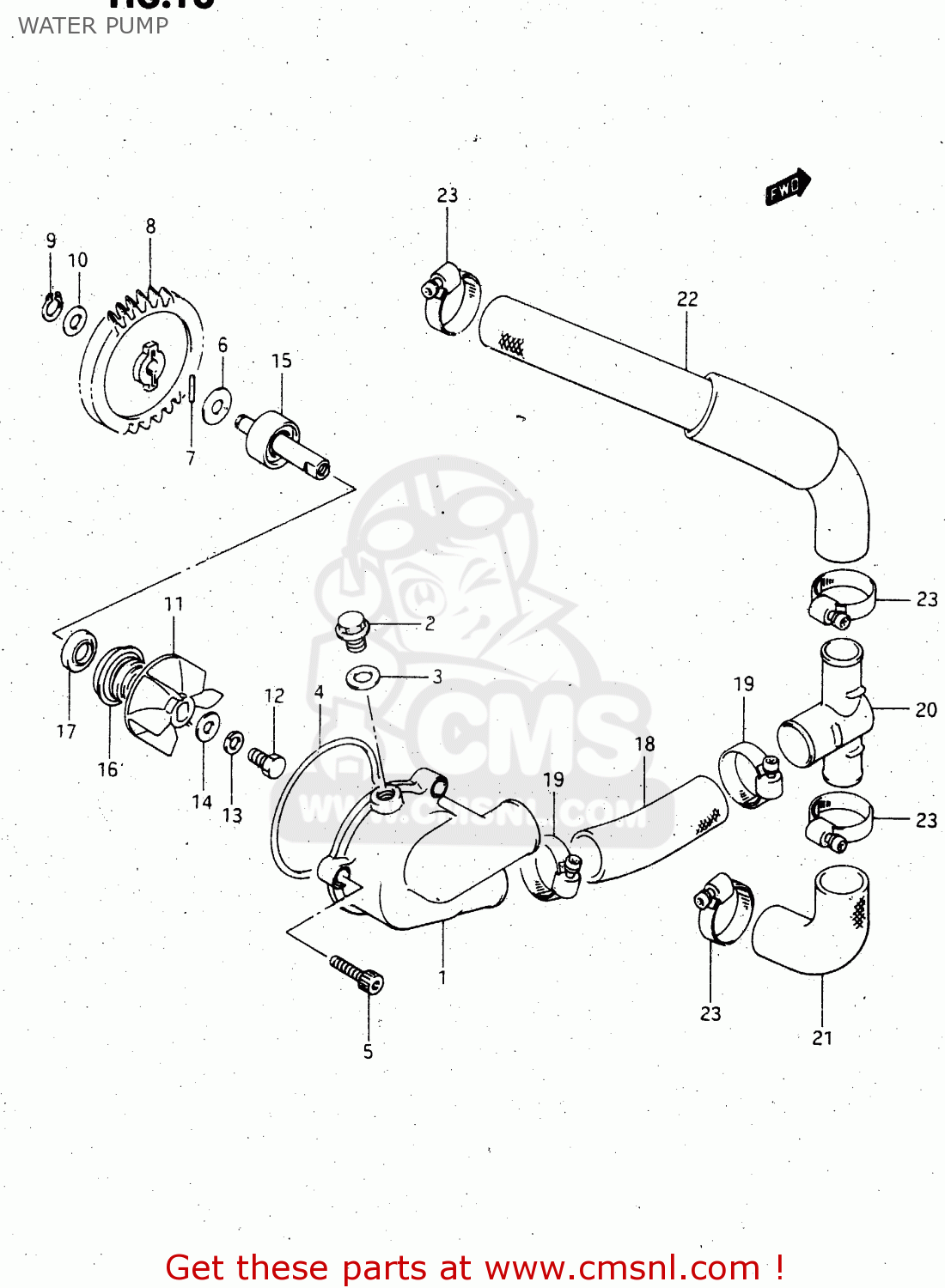 WATER PUMP RGV250 1992 (N) (E02 E04 E21 E22 E24 E34)