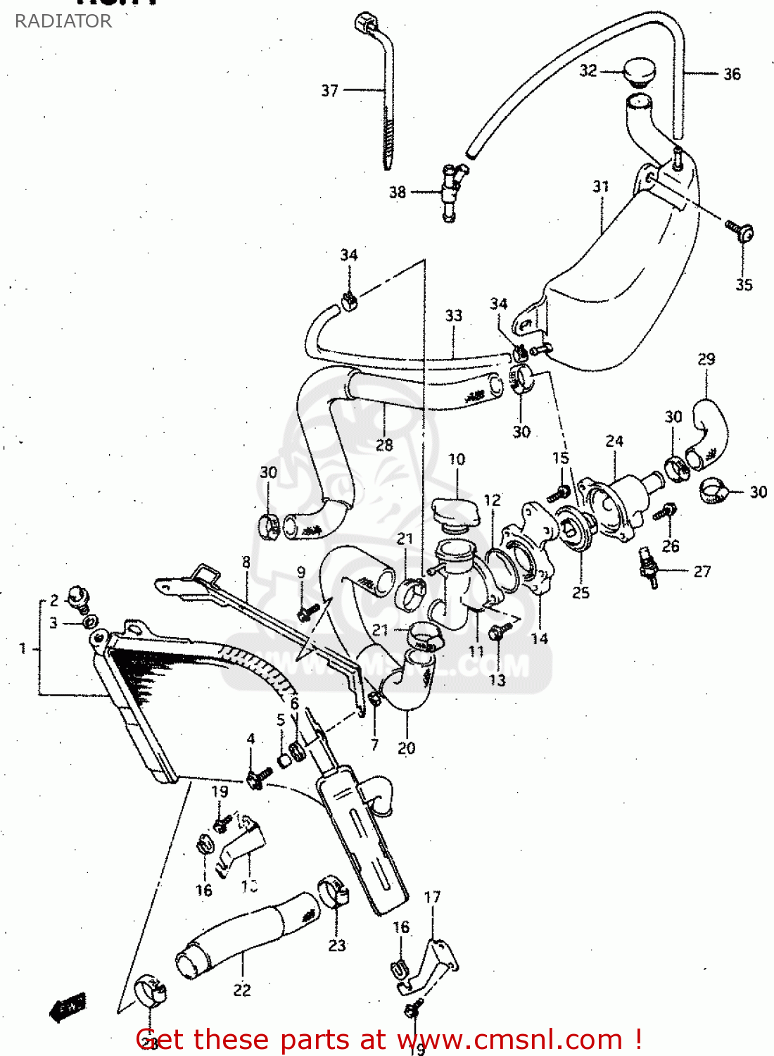 RADIATOR RGV250 1992 (N) (E02 E04 E21 E22 E24 E34)