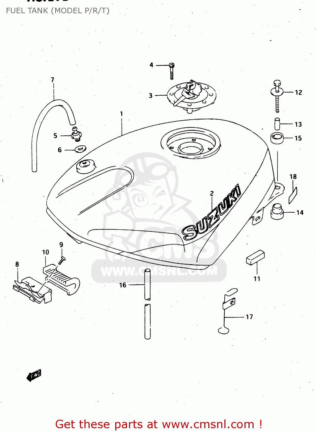 FUEL TANK (MODEL P/R/T) RGV250 1992 (N) (E02 E04 E21 E22 E24 E34)