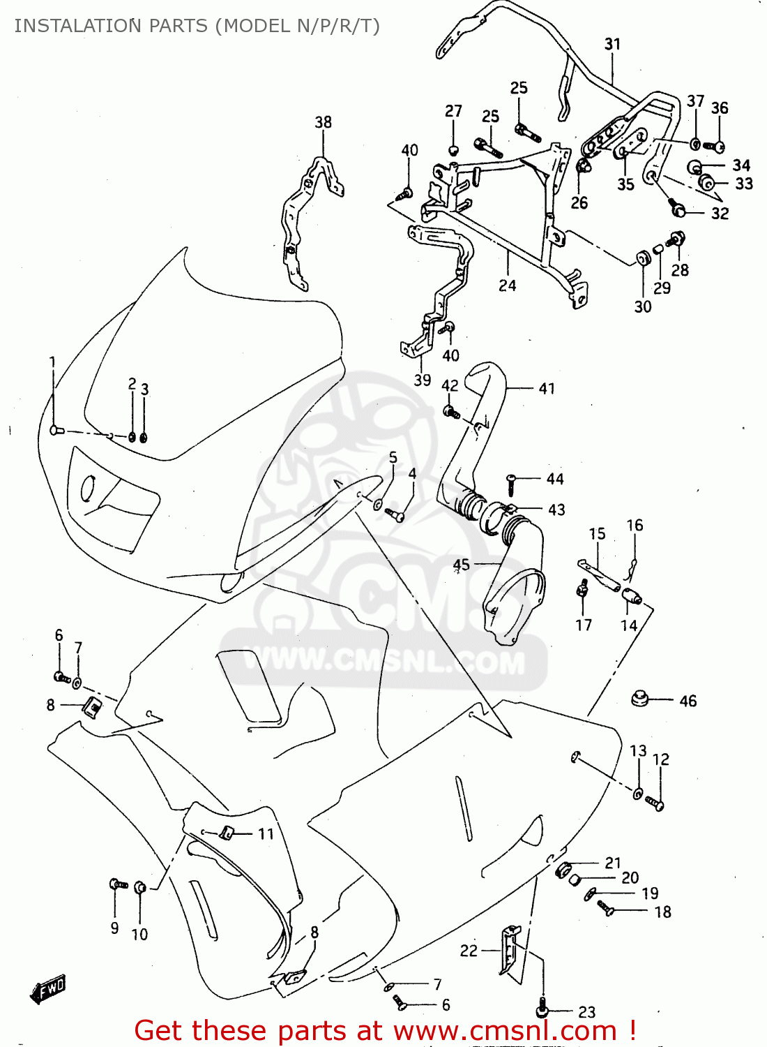 INSTALATION PARTS (MODEL N/P/R/T) RGV250 1992 (N) (E02 E04 E21 E22 E24 E34)