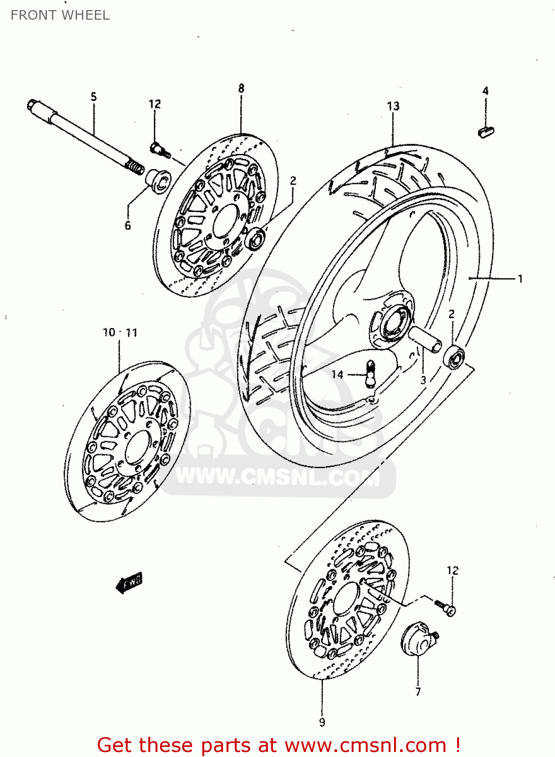 FRONT WHEEL RGV250 1992 (N) (E02 E04 E21 E22 E24 E34)