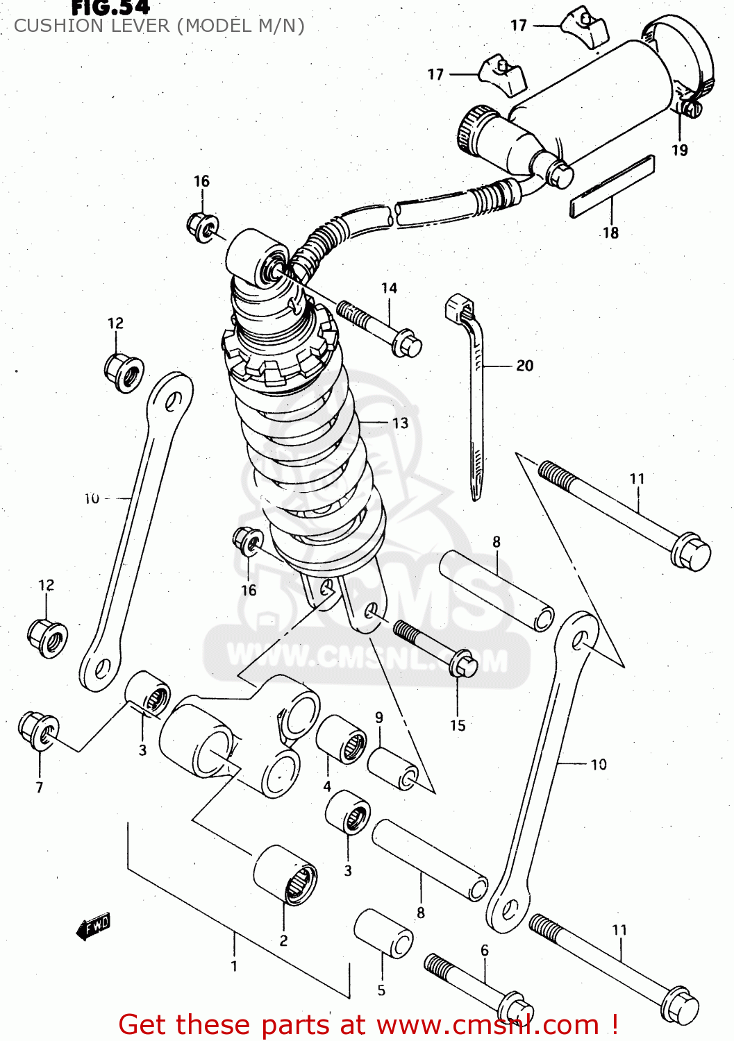 CUSHION LEVER (MODEL M/N) RGV250 1992 (N) (E02 E04 E21 E22 E24 E34)