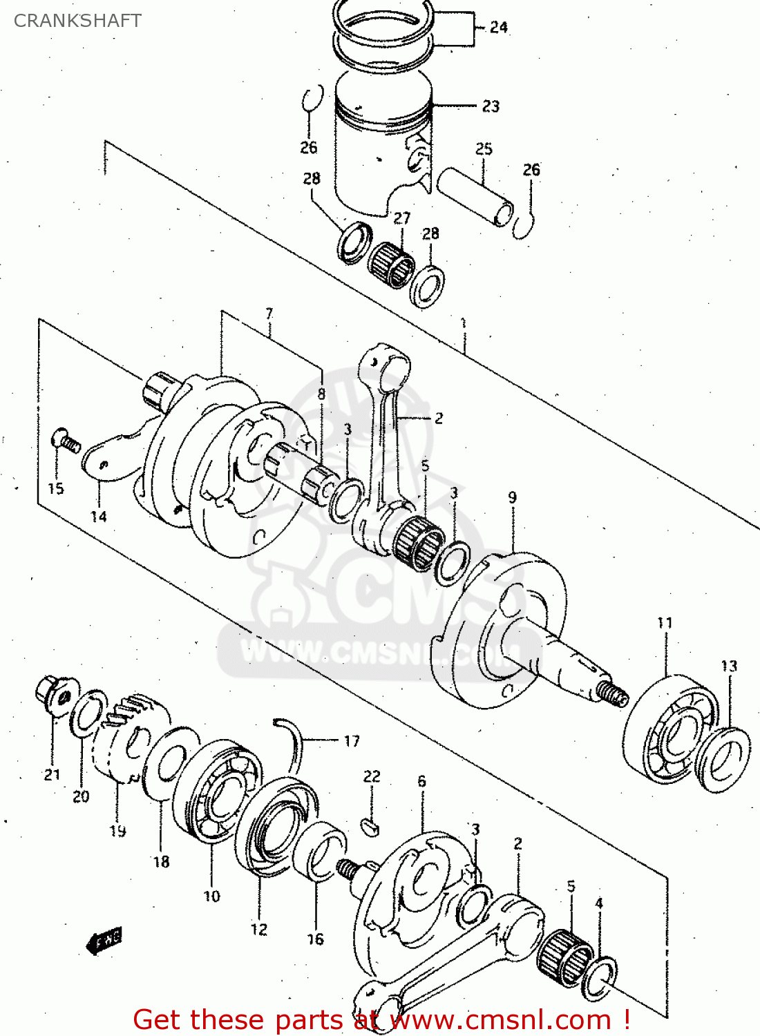 CRANKSHAFT RGV250 1992 (N) (E02 E04 E21 E22 E24 E34)