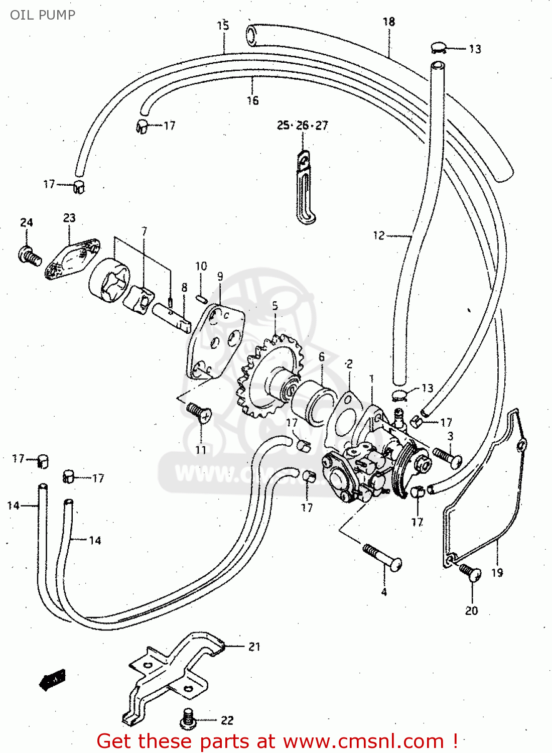 OIL PUMP RGV250 1992 (N) (E02 E04 E21 E22 E24 E34)