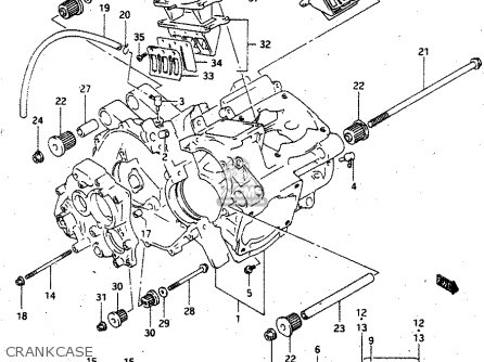 CRANKCASE - RGV250 1992 (N) (E02 E04 E21 E22 E24 E34)