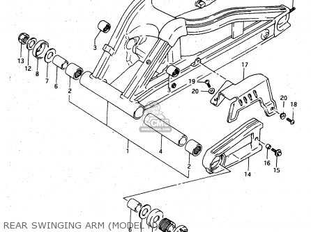 REAR SWINGING ARM (MODEL N) - RGV250 1992 (N) (E02 E04 E21 E22 E24 E34)