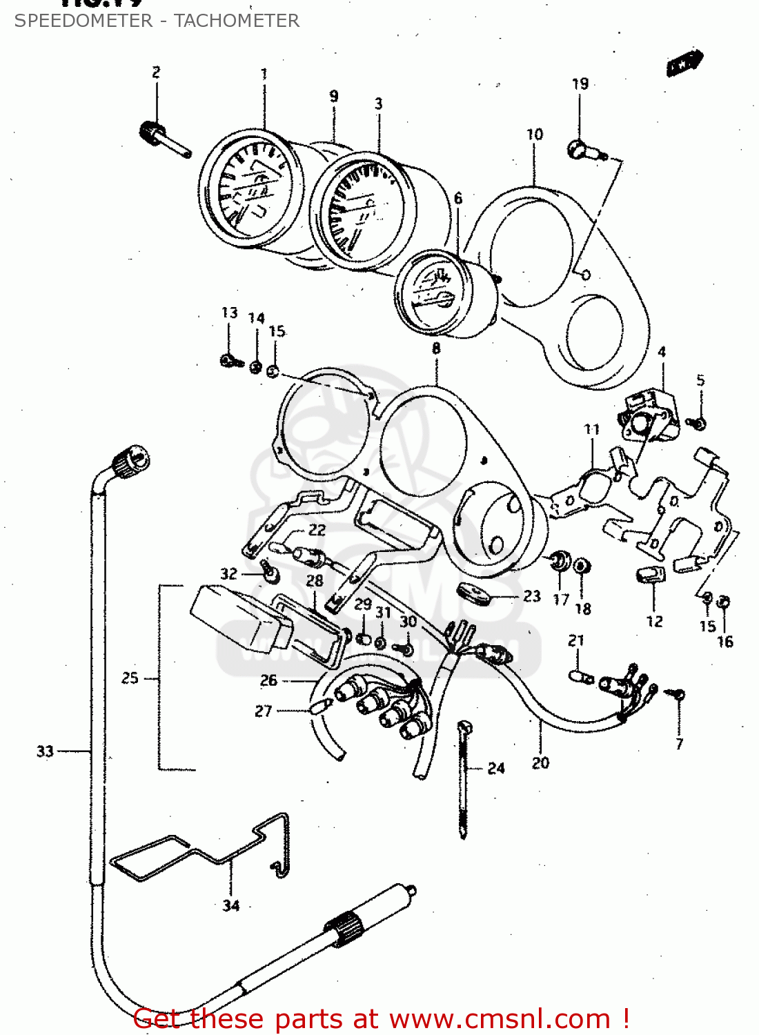 SPEEDOMETER - TACHOMETER RGV250 1993 (P) (E02 E04 E21 E22 E24 E34)