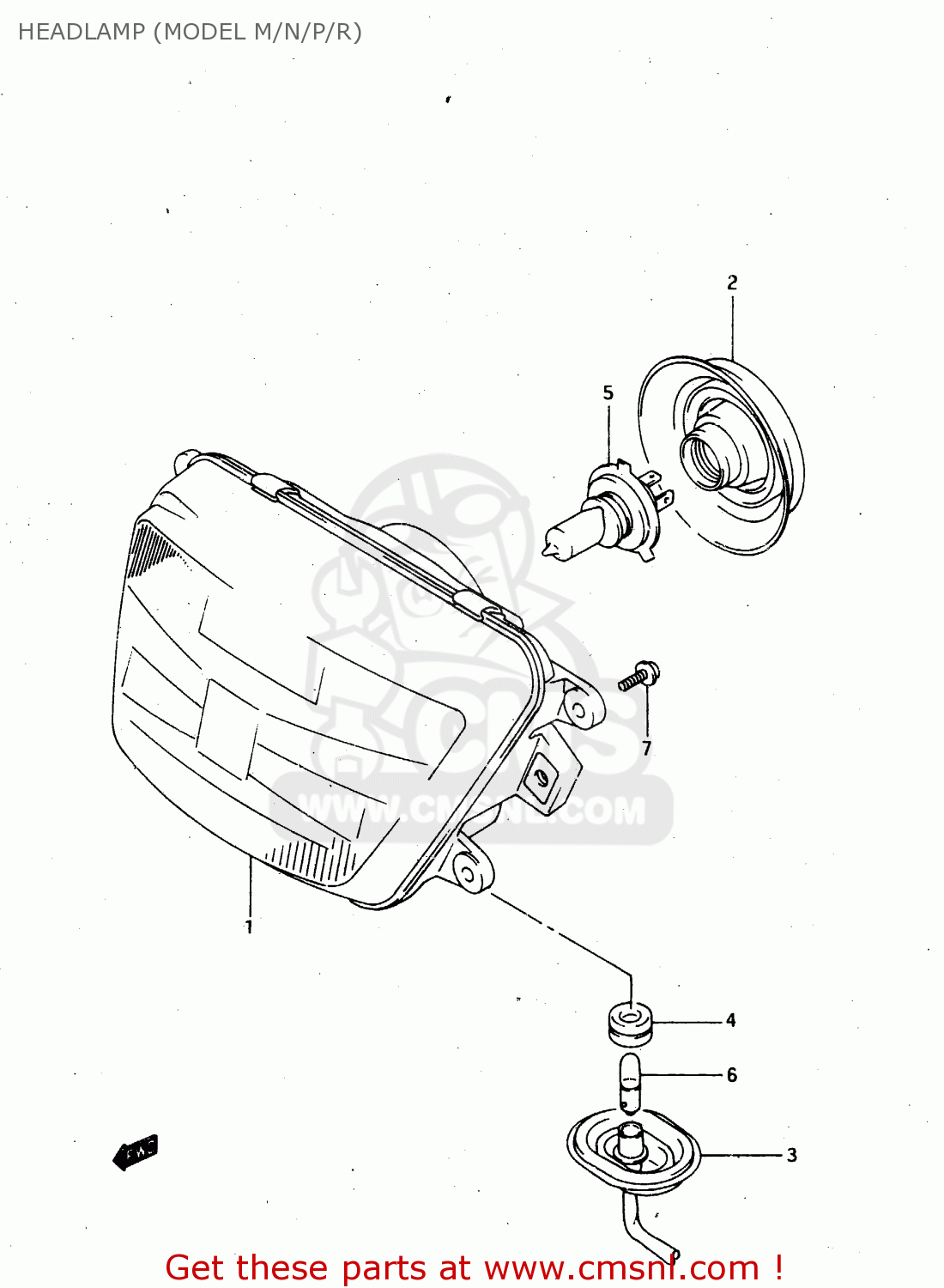 HEADLAMP (MODEL M/N/P/R) RGV250 1993 (P) (E02 E04 E21 E22 E24 E34)