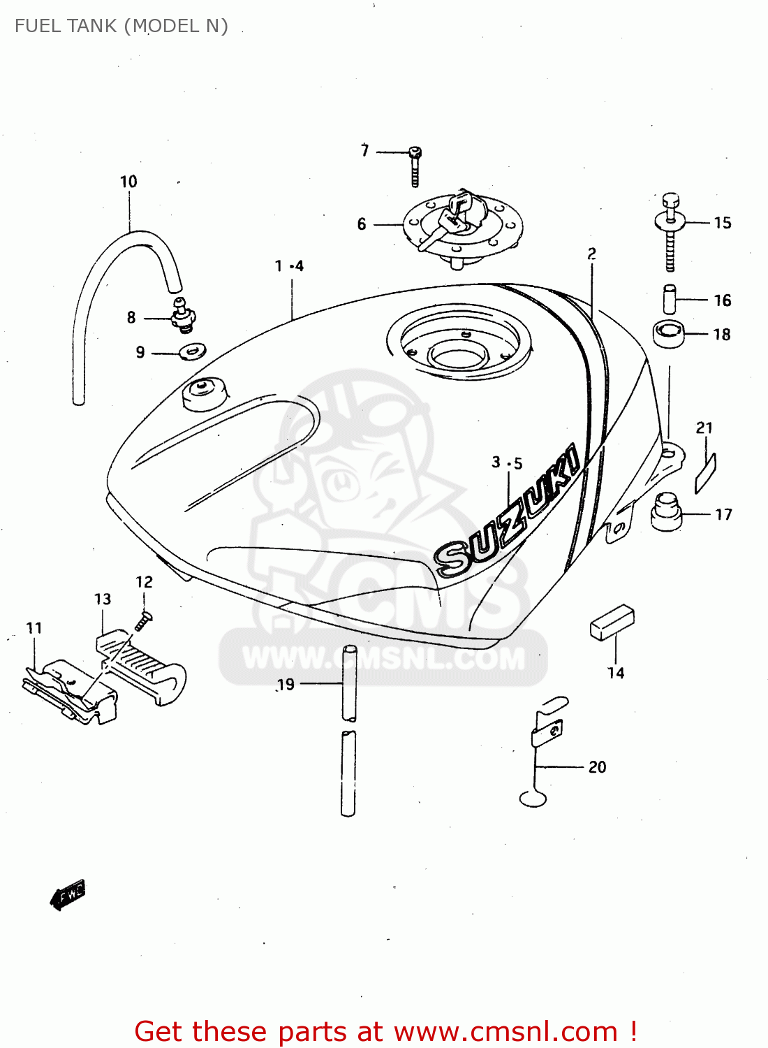 FUEL TANK (MODEL N) RGV250 1993 (P) (E02 E04 E21 E22 E24 E34)