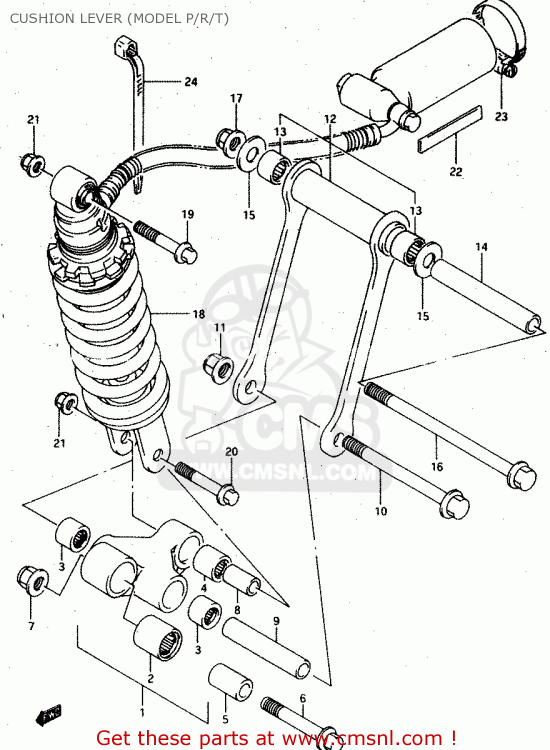 CUSHION LEVER (MODEL P/R/T) RGV250 1993 (P) (E02 E04 E21 E22 E24 E34)