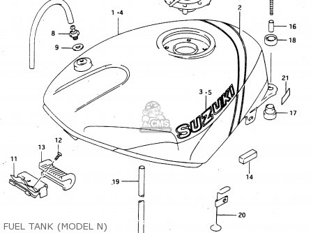 FUEL TANK (MODEL N) - RGV250 1993 (P) (E02 E04 E21 E22 E24 E34)