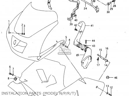 INSTALATION PARTS (MODEL N/P/R/T) - RGV250 1993 (P) (E02 E04 E21 E22 E24 E34)