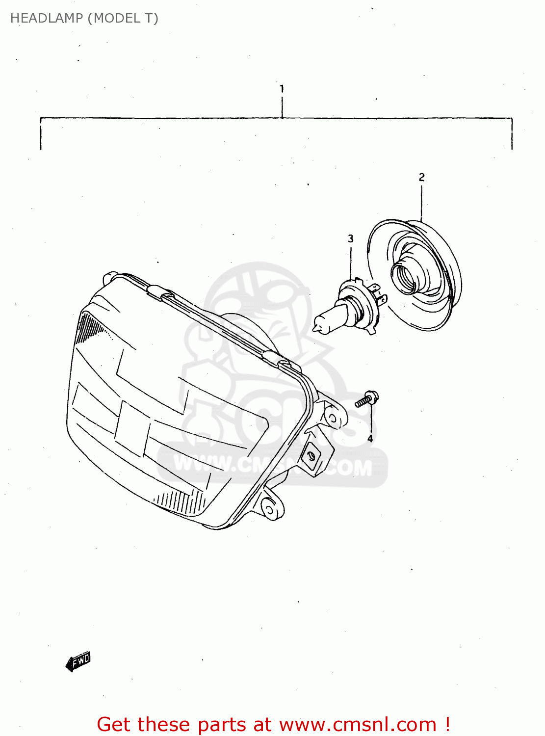 HEADLAMP (MODEL T) RGV250 1994 (R) (E02 E04 E21 E24 E34)