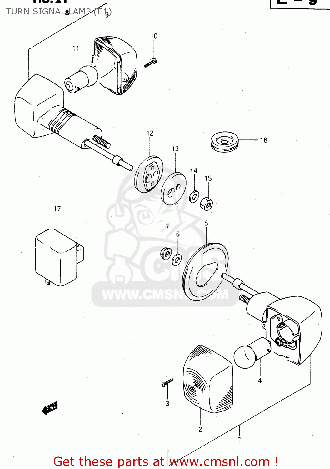 TURN SIGNAL LAMP (E1) RGV250 1994 (R) (E02 E04 E21 E24 E34)