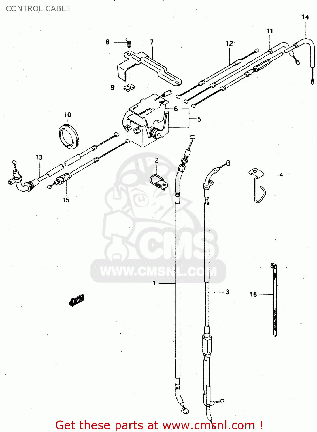 CONTROL CABLE RGV250 1994 (R) (E02 E04 E21 E24 E34)