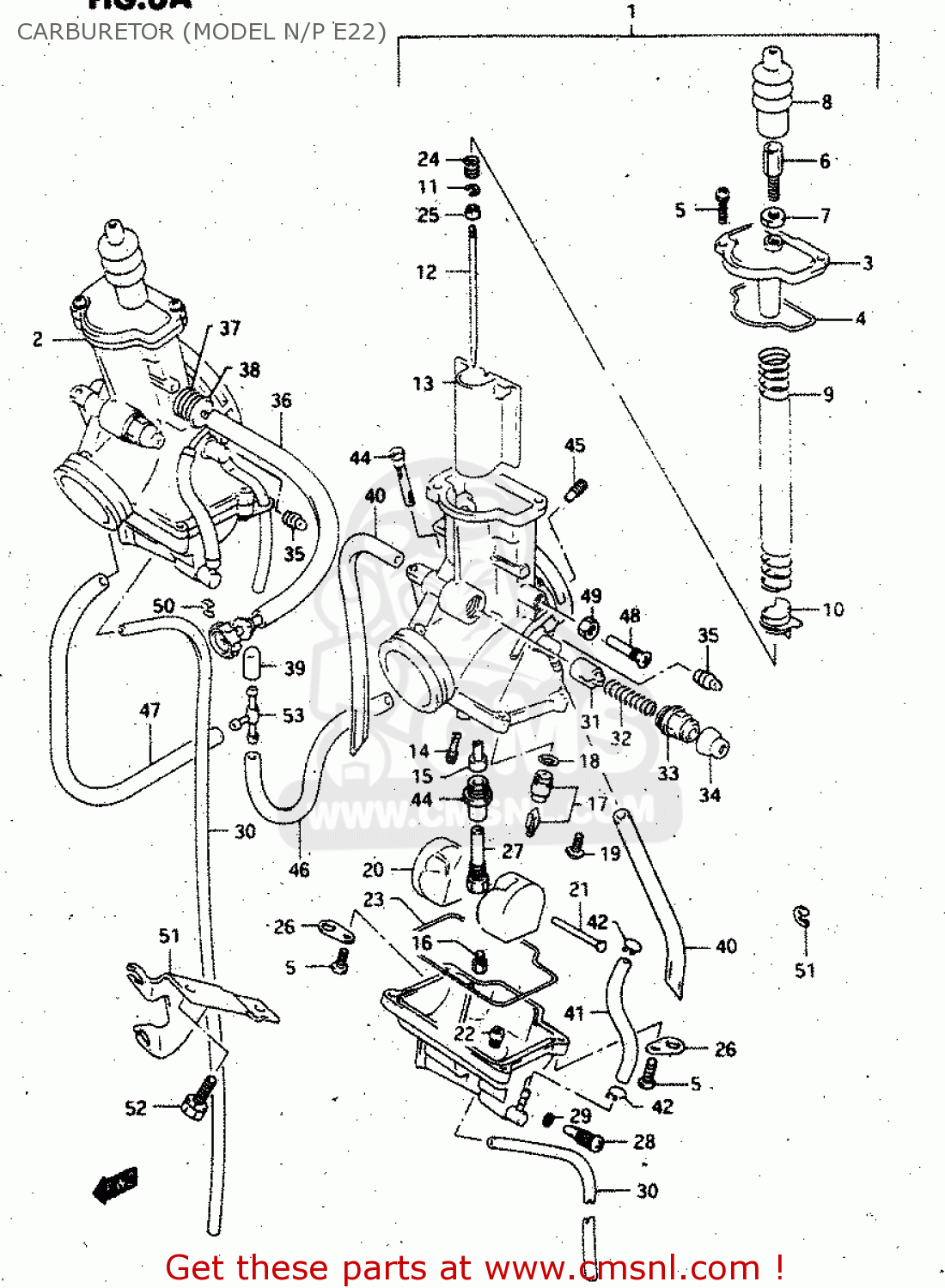 CARBURETOR (MODEL N/P E22) RGV250 1994 (R) (E02 E04 E21 E24 E34)
