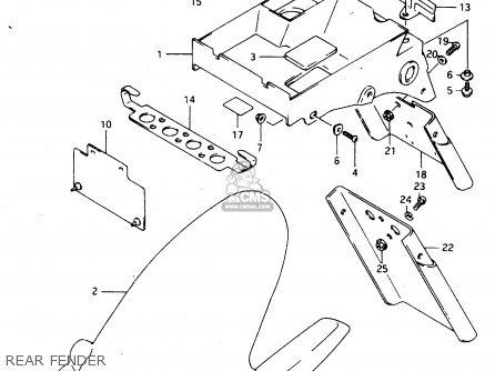 REAR FENDER - RGV250 1994 (R) (E02 E04 E21 E24 E34)