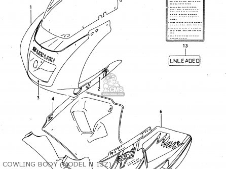COWLING BODY (MODEL N 13Z) - RGV250 1994 (R) (E02 E04 E21 E24 E34)