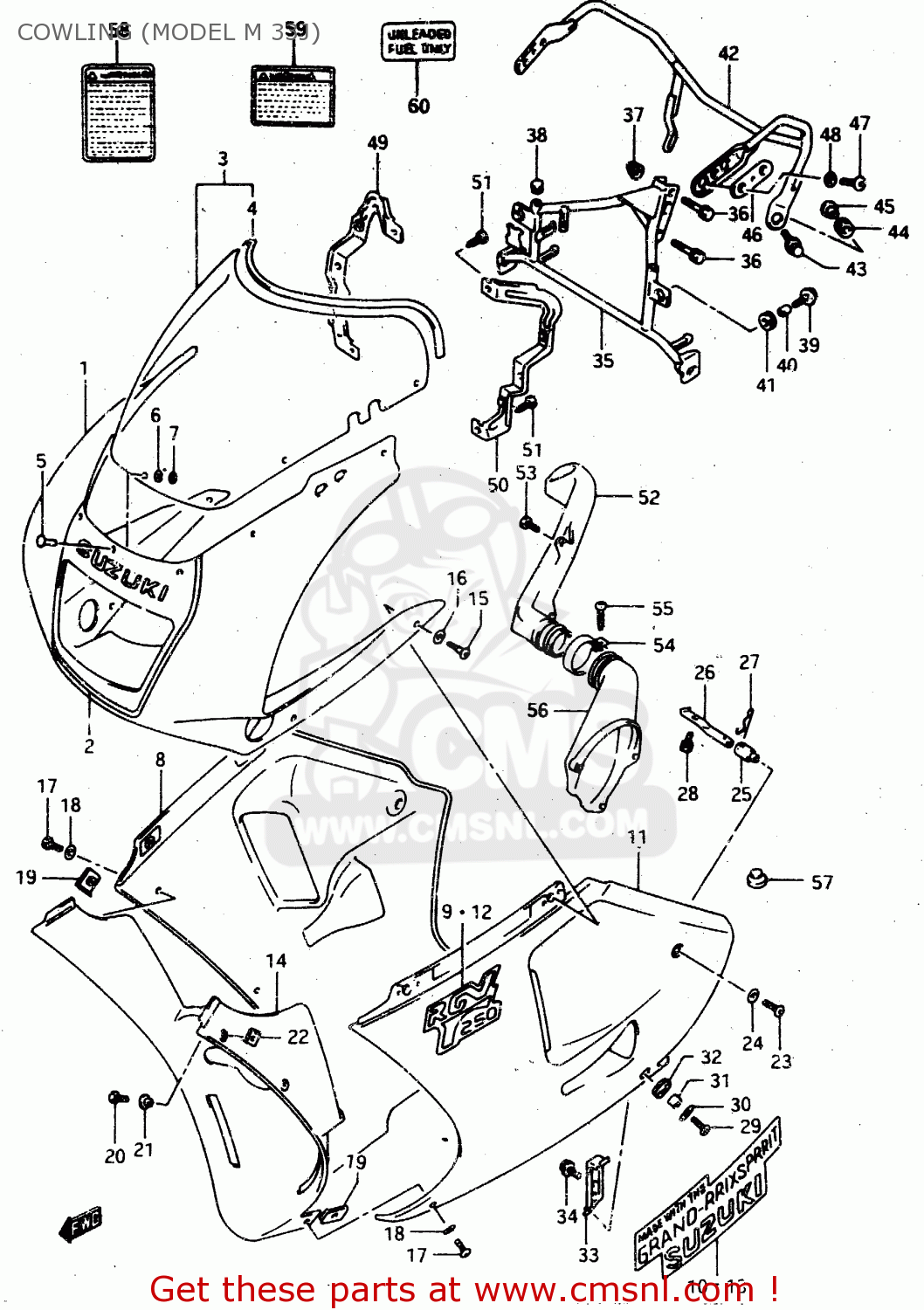 COWLING (MODEL M 33J) RGV250 1996 (T) (E24)