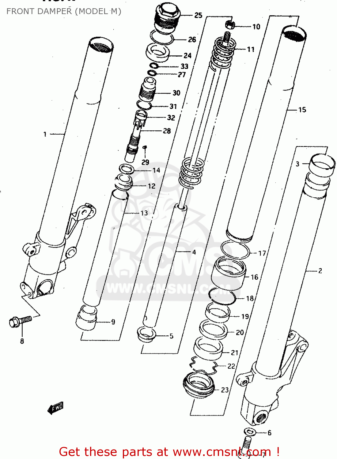 FRONT DAMPER (MODEL M) RGV250 1996 (T) (E24)