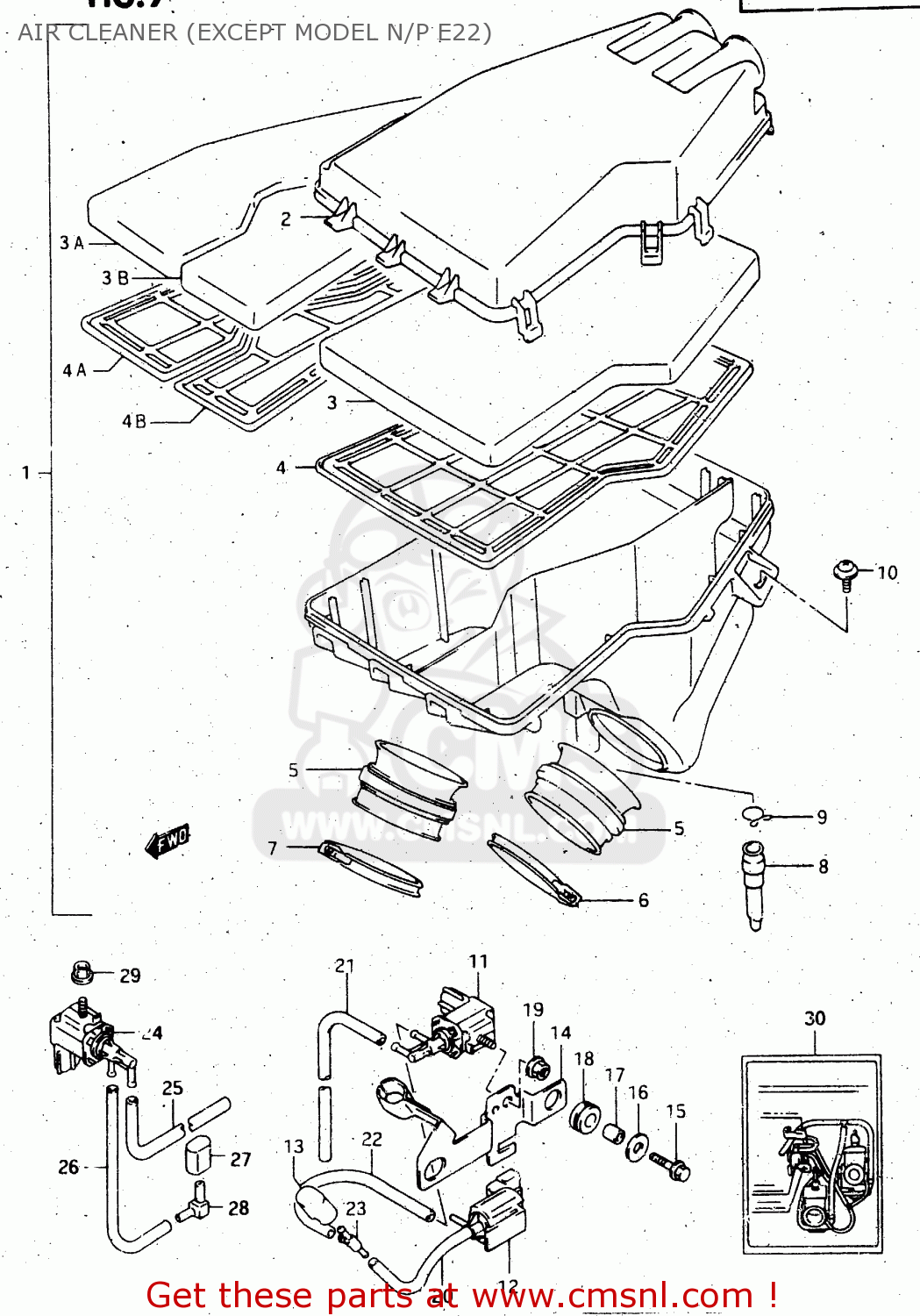 AIR CLEANER (EXCEPT MODEL N/P E22) RGV250 1996 (T) (E24)
