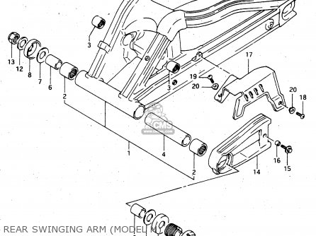 REAR SWINGING ARM (MODEL M) - RGV250 1996 (T) (E24)