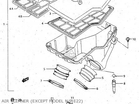 AIR CLEANER (EXCEPT MODEL N/P E22) - RGV250 1996 (T) (E24)
