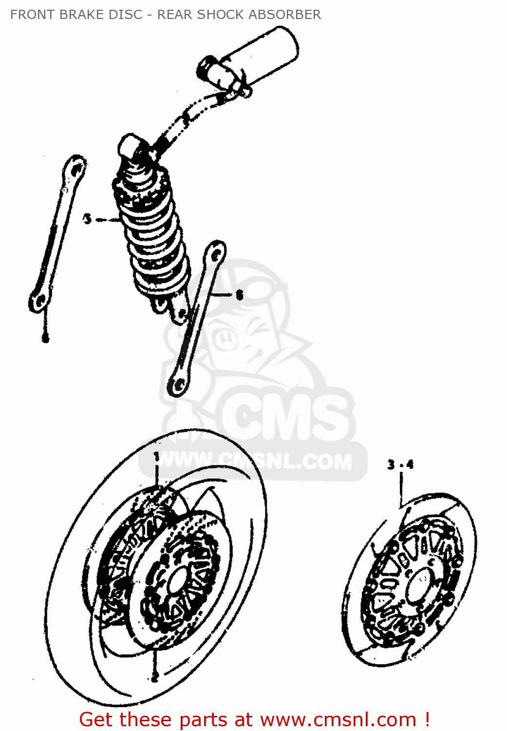 FRONT BRAKE DISC - REAR SHOCK ABSORBER RGV250L 1991 (M) (E02 E21 E22 E24)