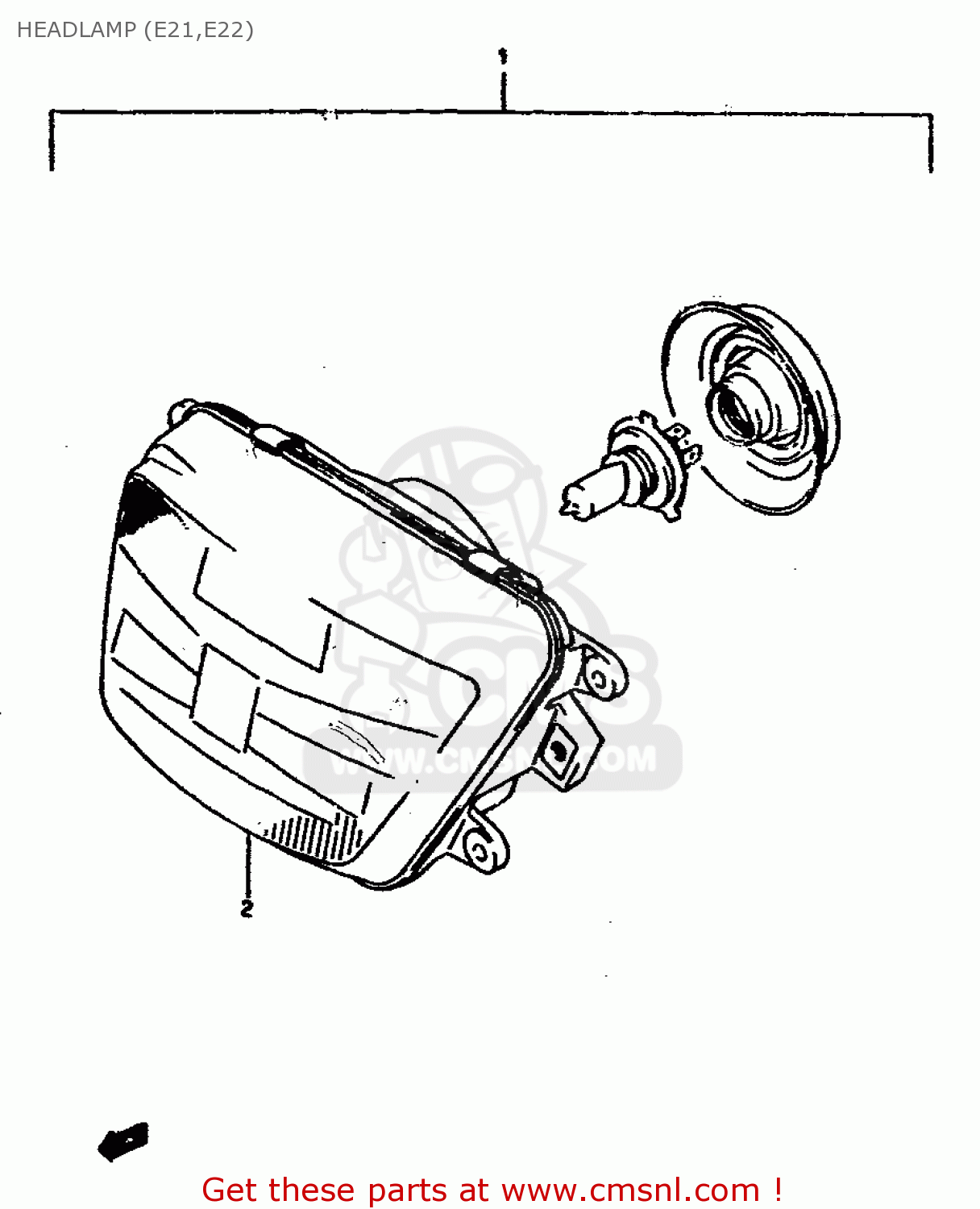 HEADLAMP (E21,E22) RGV250L 1991 (M) (E02 E21 E22 E24)