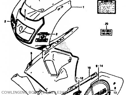 COWLINGING BODY (E1,E21,E24) - RGV250L 1991 (M) (E02 E21 E22 E24)