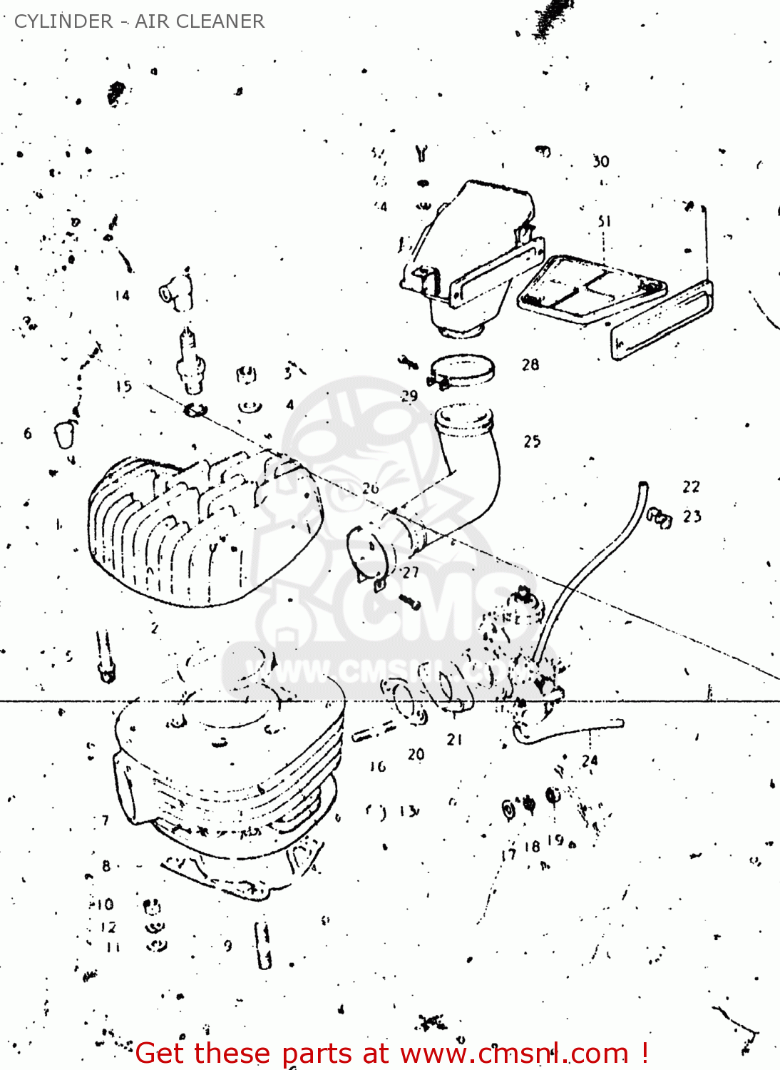 CYLINDER - AIR CLEANER RL250 EXACTA TRIALS 1974 (L) USA (E03)