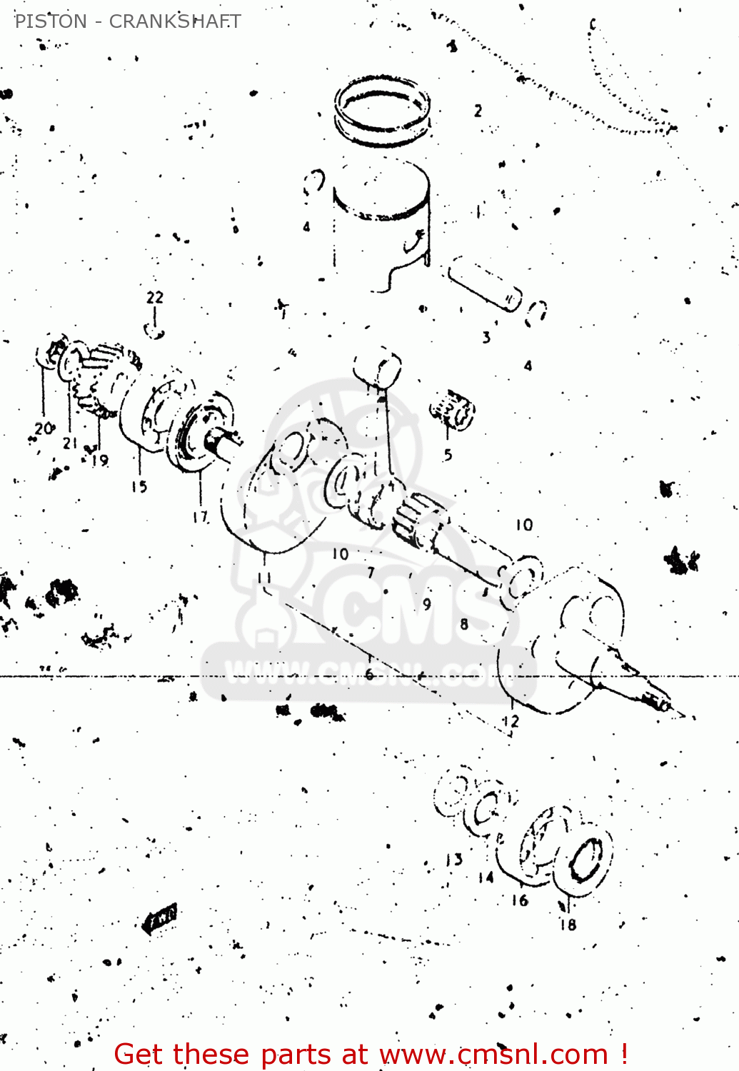 PISTON - CRANKSHAFT RL250 EXACTA TRIALS 1975 (M) USA (E03)