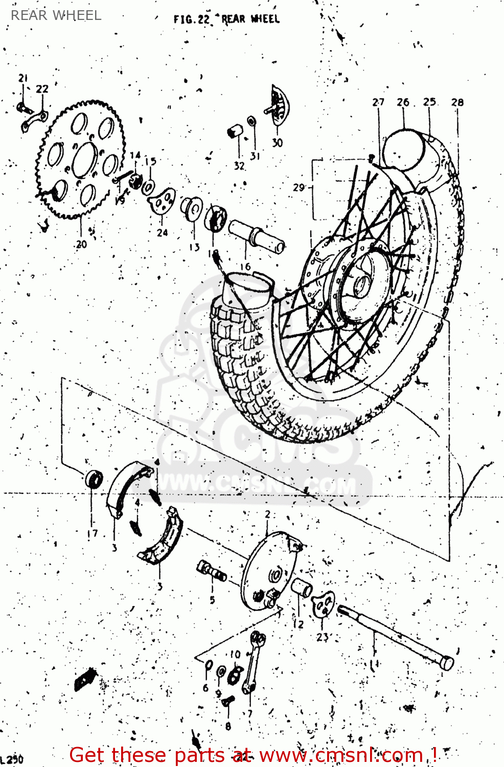 REAR WHEEL RL250 EXACTA TRIALS 1975 (M) USA (E03)