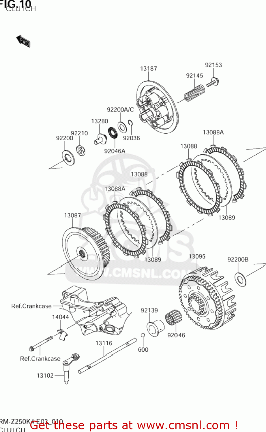 Suzuki RM-Z250 2004 (K4) USA (E03) RMZ250 RM Z250 CLUTCH - buy