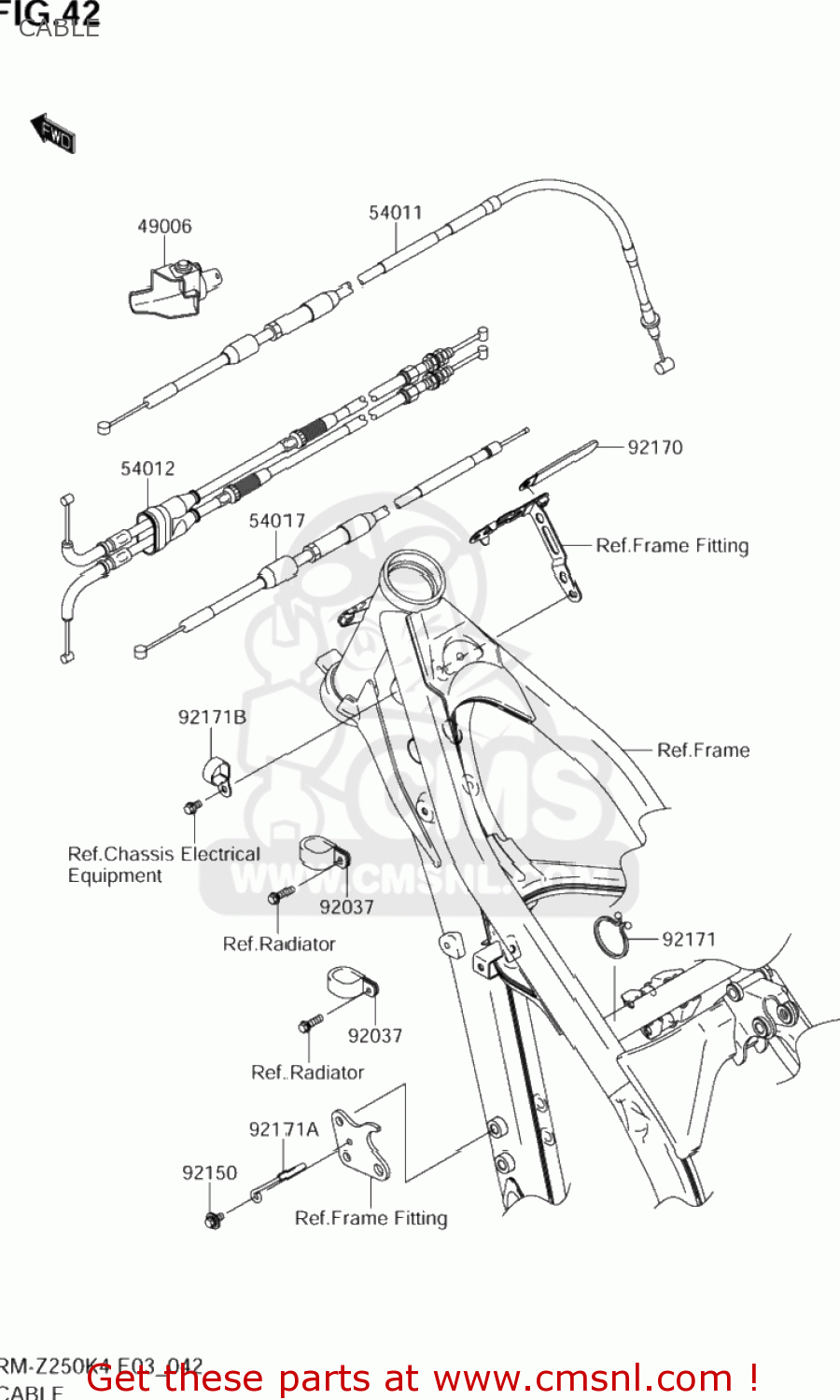 CABLE RM-Z250 2004 (K4) USA (E03) RMZ250 RM Z250