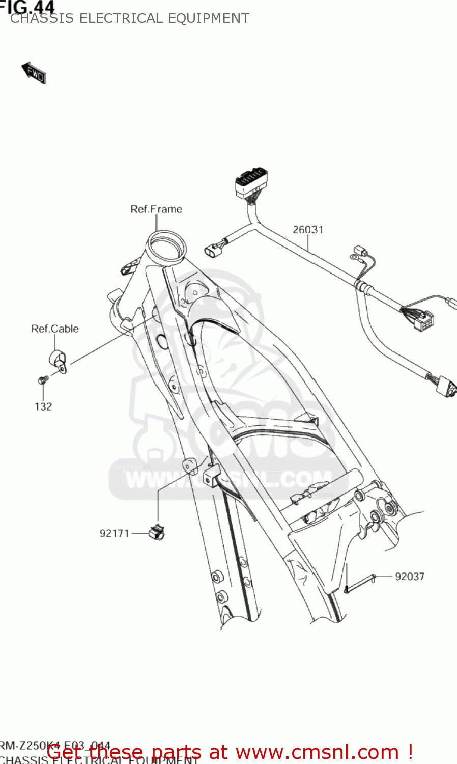 CHASSIS ELECTRICAL EQUIPMENT RM-Z250 2004 (K4) USA (E03) RMZ250 RM Z250