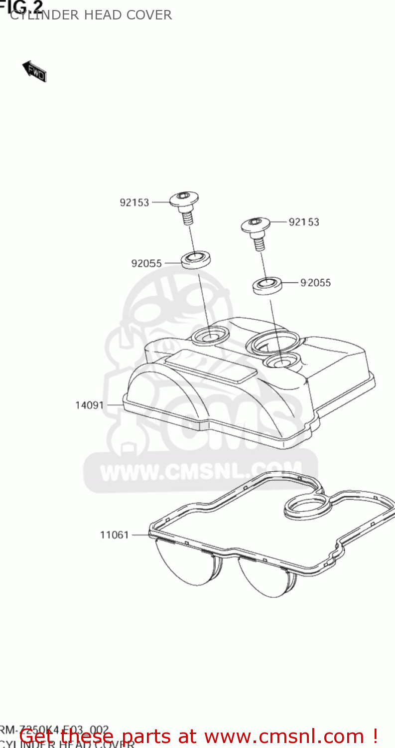 CYLINDER HEAD COVER RM-Z250 2004 (K4) USA (E03) RMZ250 RM Z250