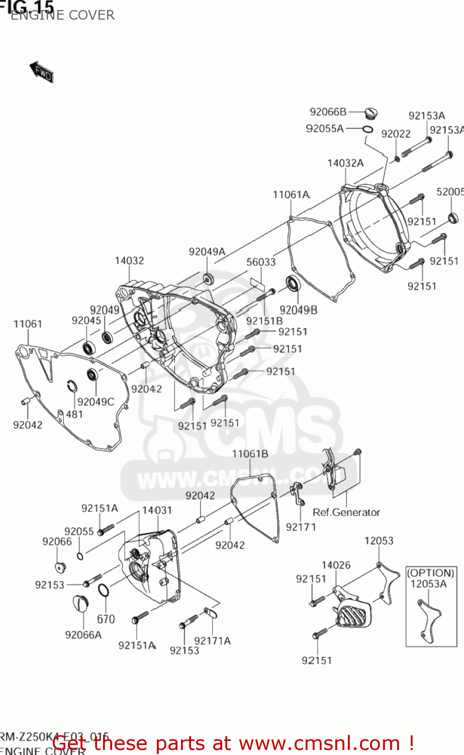 ENGINE COVER RM-Z250 2004 (K4) USA (E03) RMZ250 RM Z250