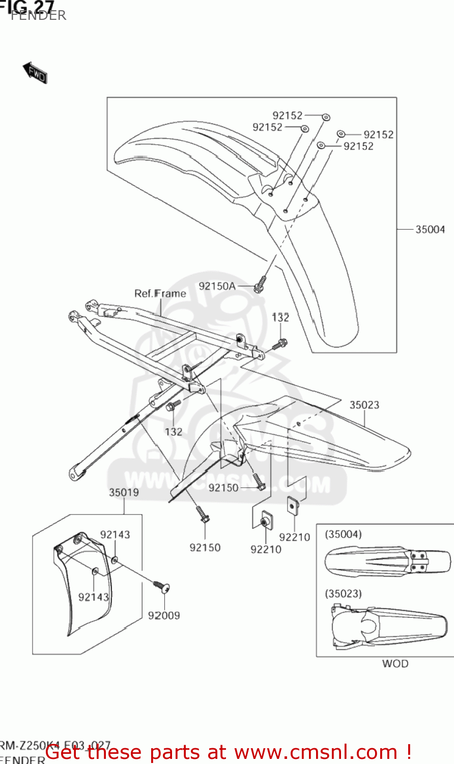 FENDER RM-Z250 2004 (K4) USA (E03) RMZ250 RM Z250
