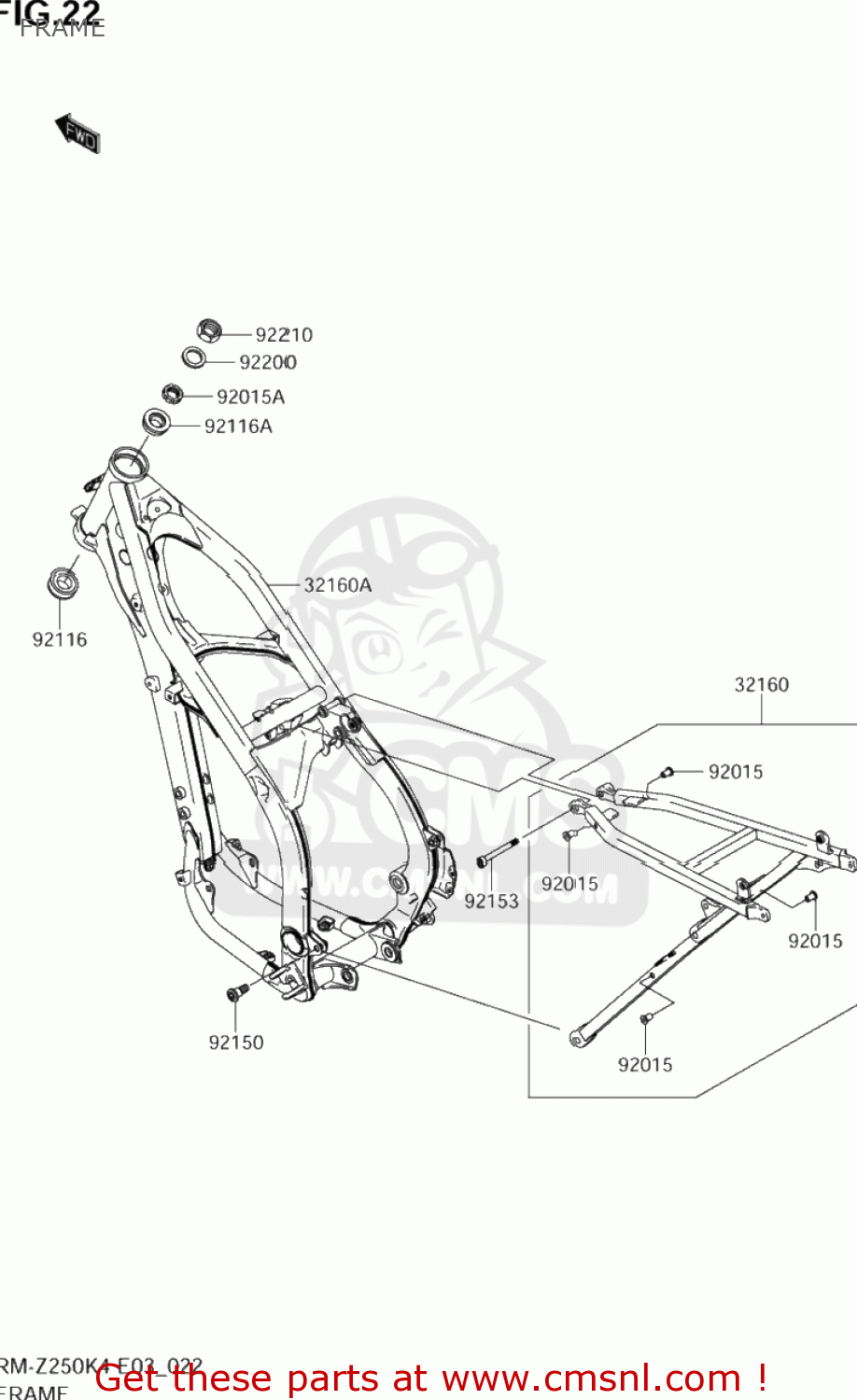FRAME RM-Z250 2004 (K4) USA (E03) RMZ250 RM Z250