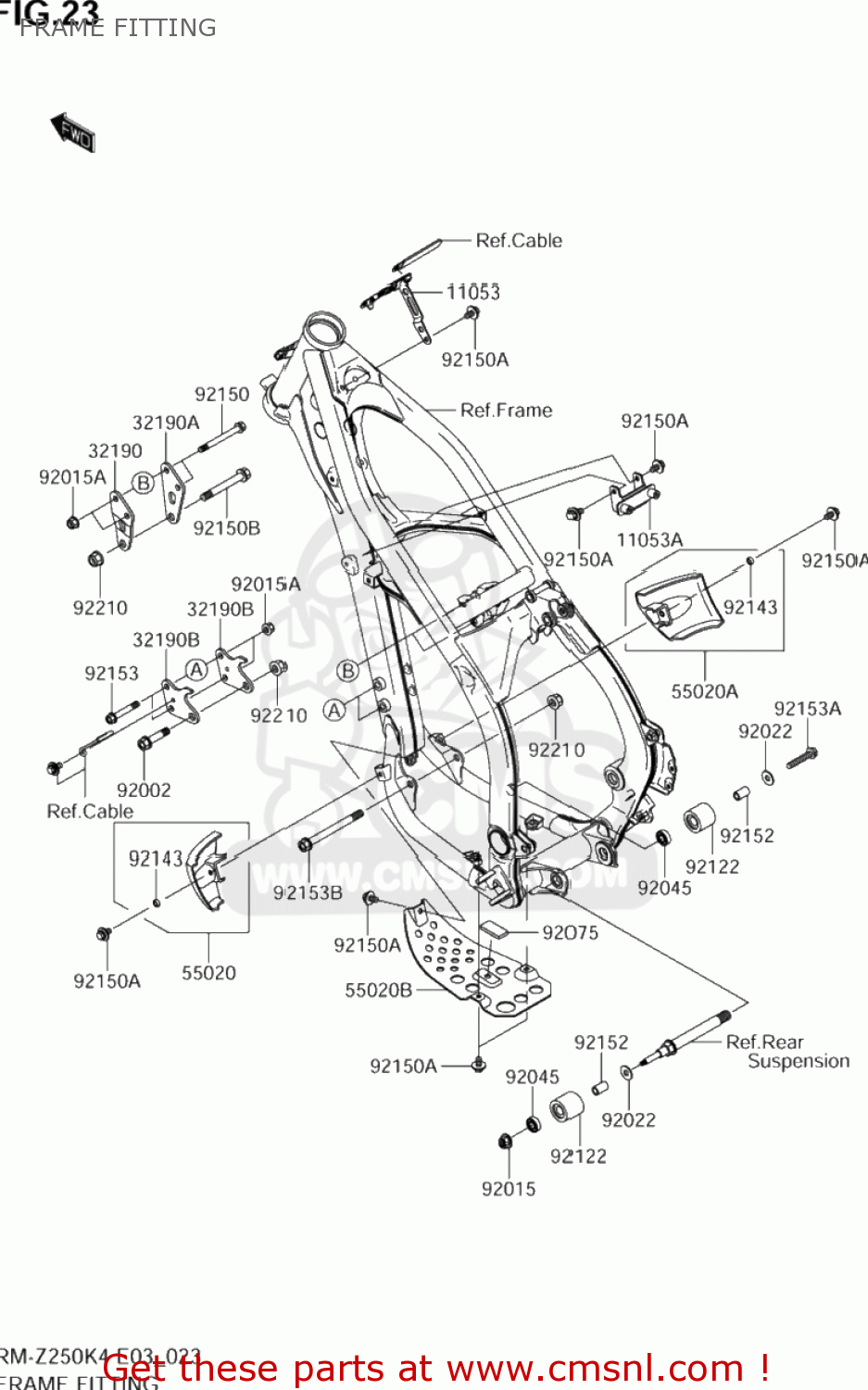 FRAME FITTING RM-Z250 2004 (K4) USA (E03) RMZ250 RM Z250